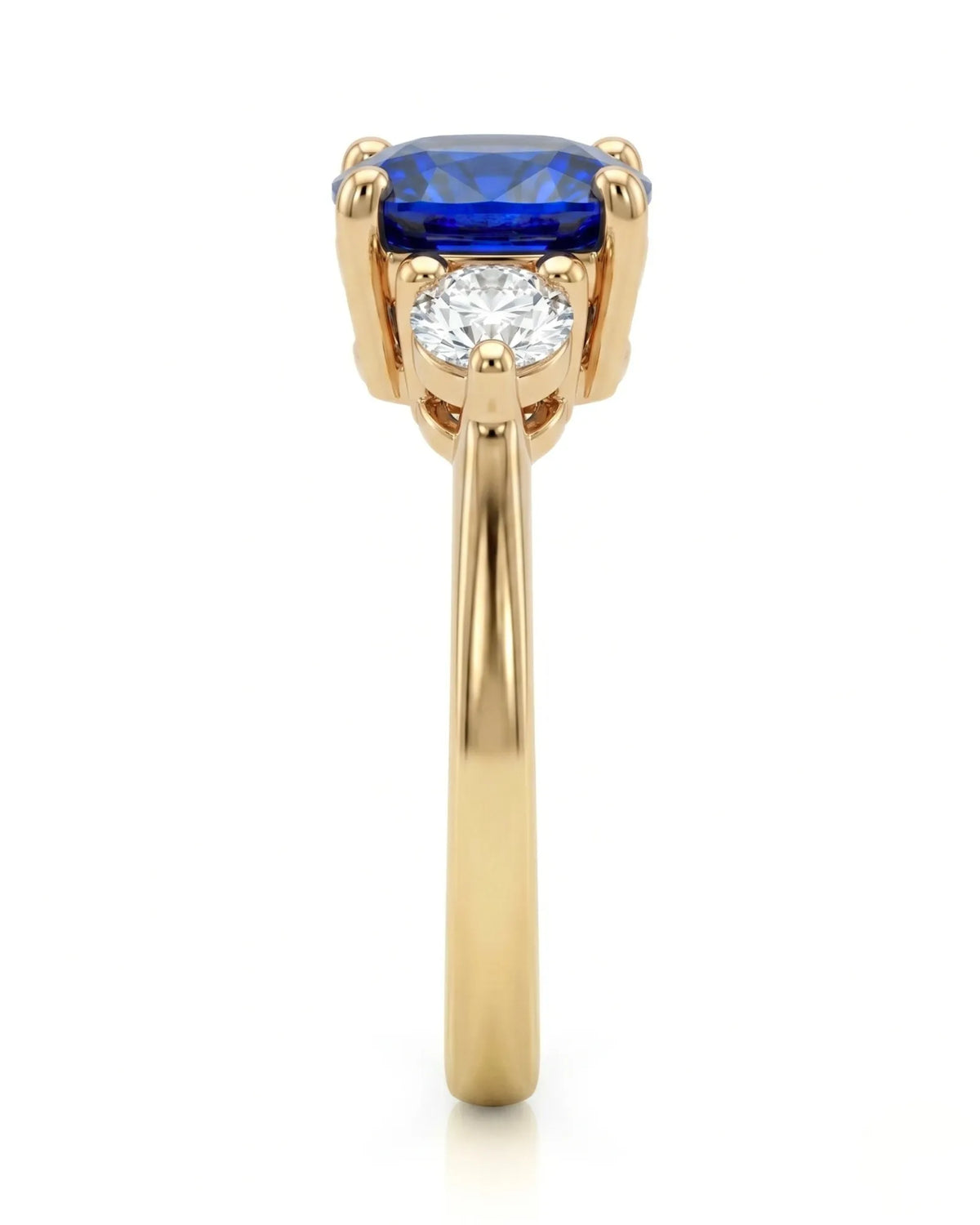 Luxury cushion sapphire diamond ring crafted in rich 18K yellow gold - SARATTI