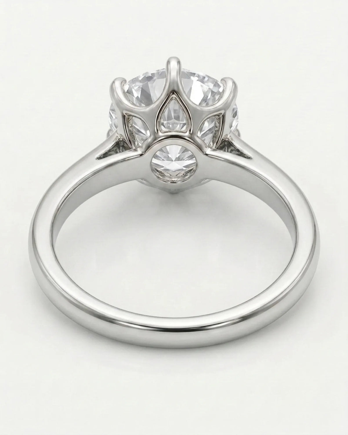 Luxury round moissanite solitaire ring in platinum for premium engagement styling | SARATTI