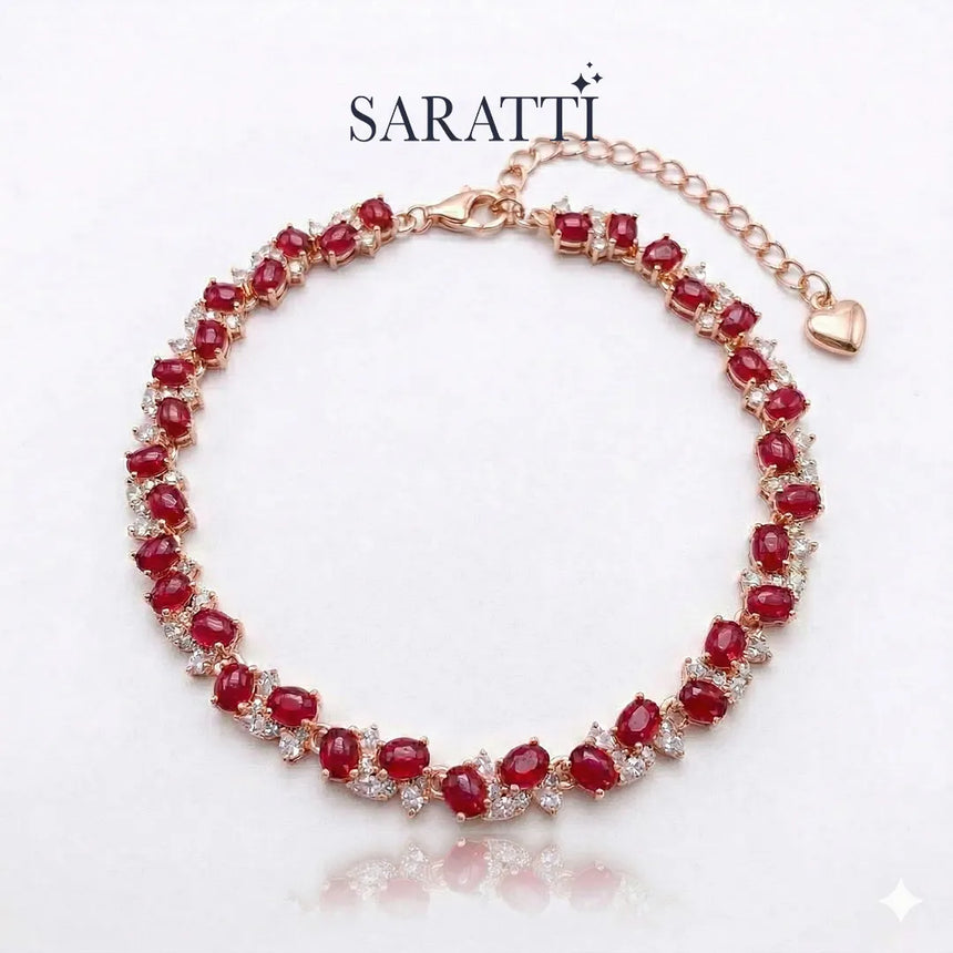 Luxury ruby bracelet close-up detail | SARATTI