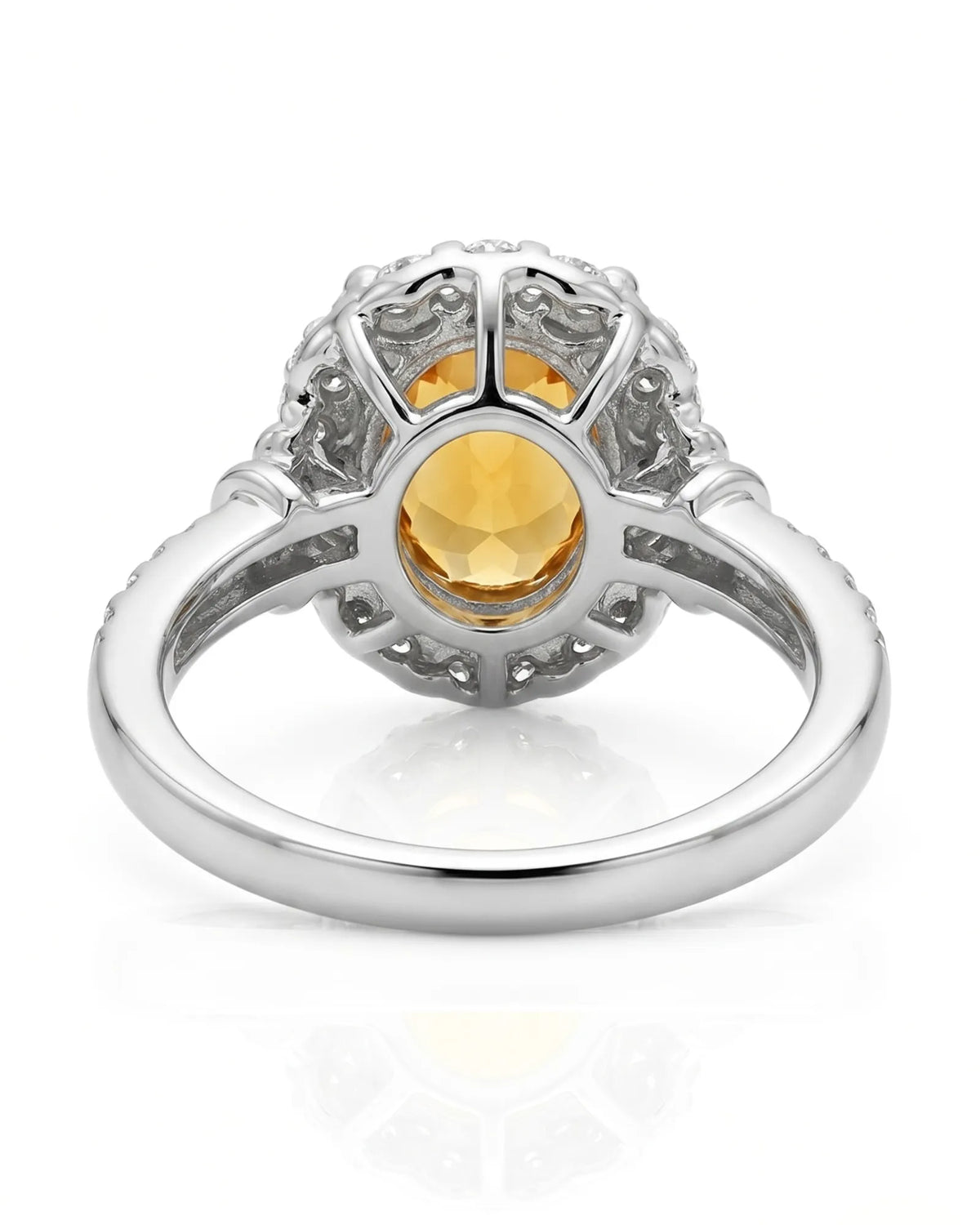 Luxury yellow sapphire diamond ring crafted in premium platinum | SARATTI