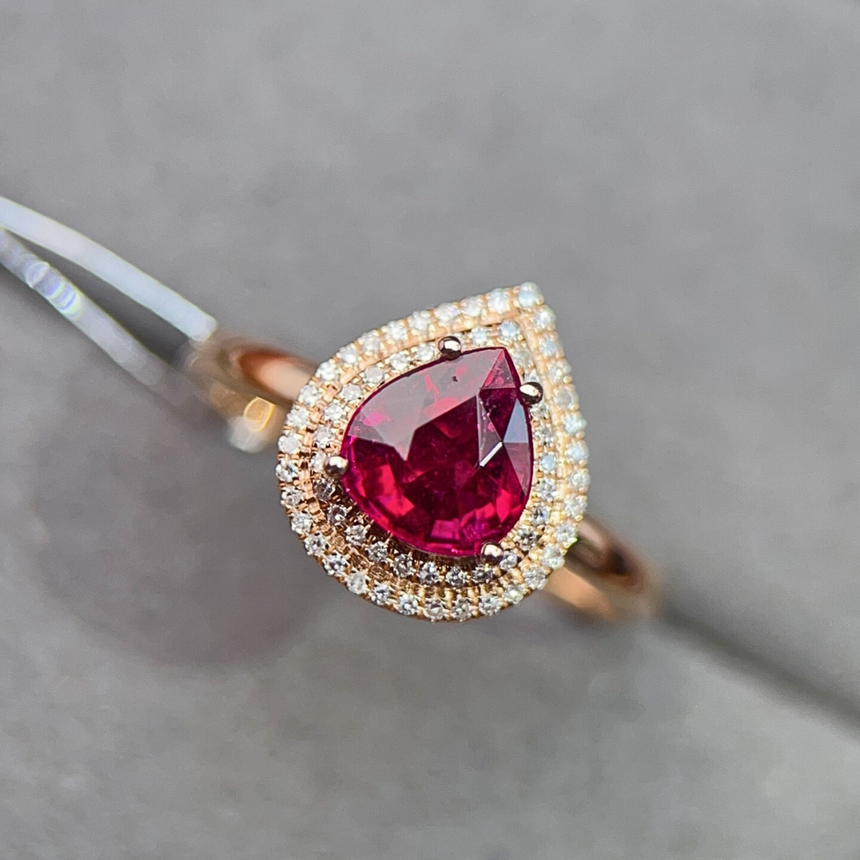 Pear Shaped Tourmaline Anniversary Ring