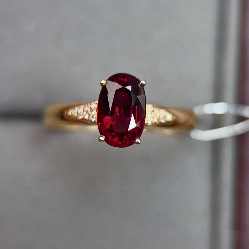 Oval Tourmaline Engagement Ring in Yellow Gold