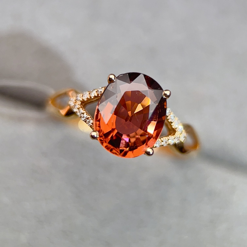 Oval Tourmaline Ring with Diamond Frame