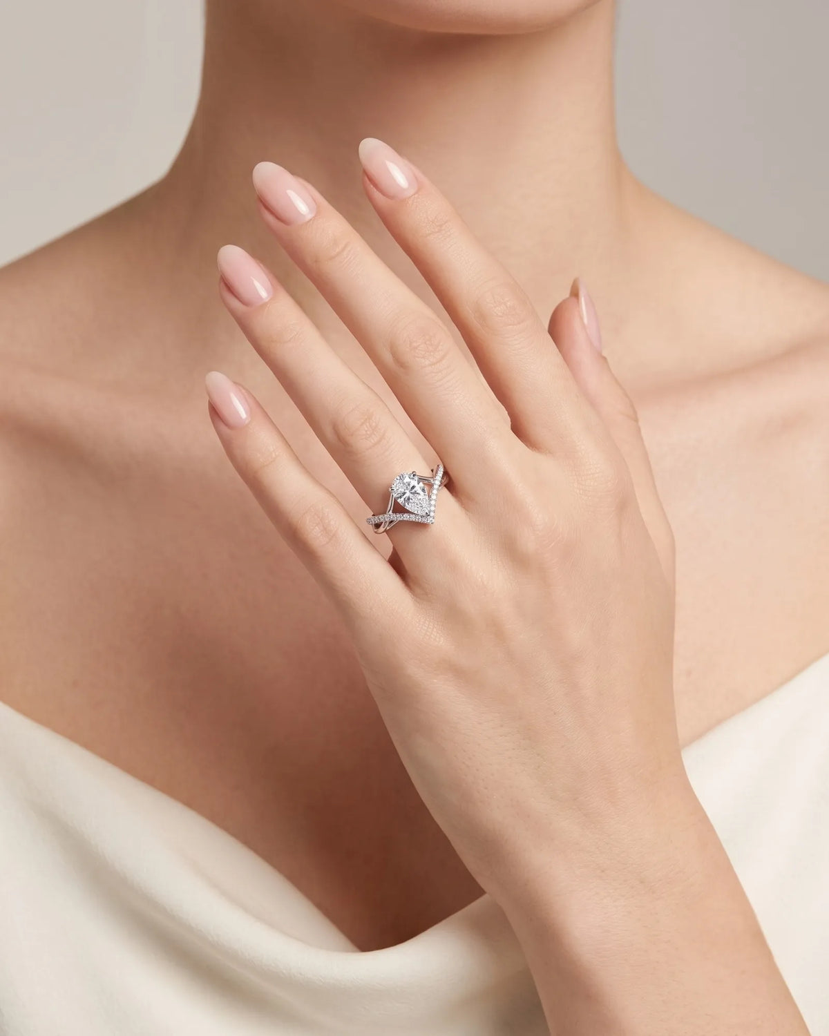 Claire – Natural Pear-Shaped Diamond Twisted-Shank Engagement Ring