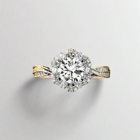 18K White Gold Radiant Embrace Natural Diamond Engagement Ring