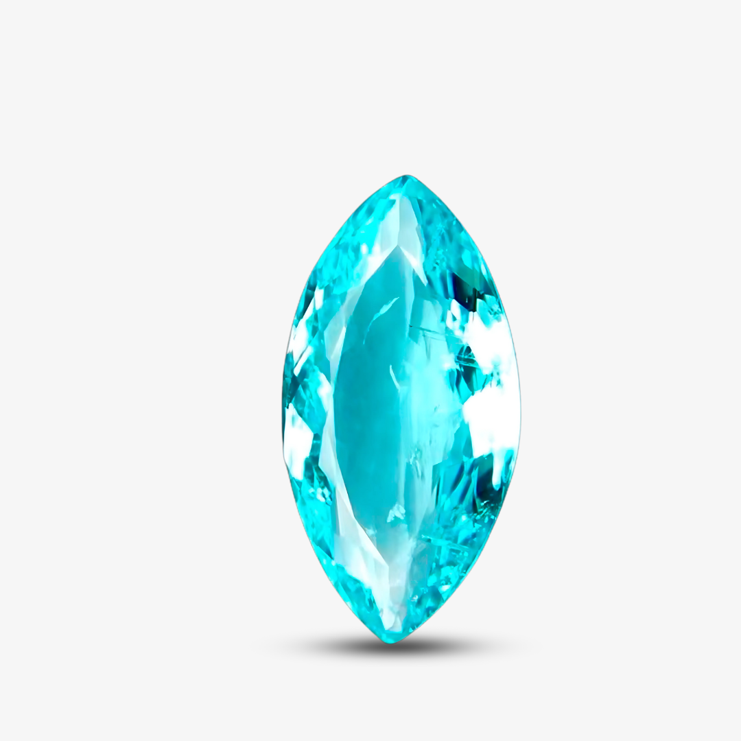 2.07cts Marquise Neon Greenish Blue Paraiba Tourmaline | GUILD Certified