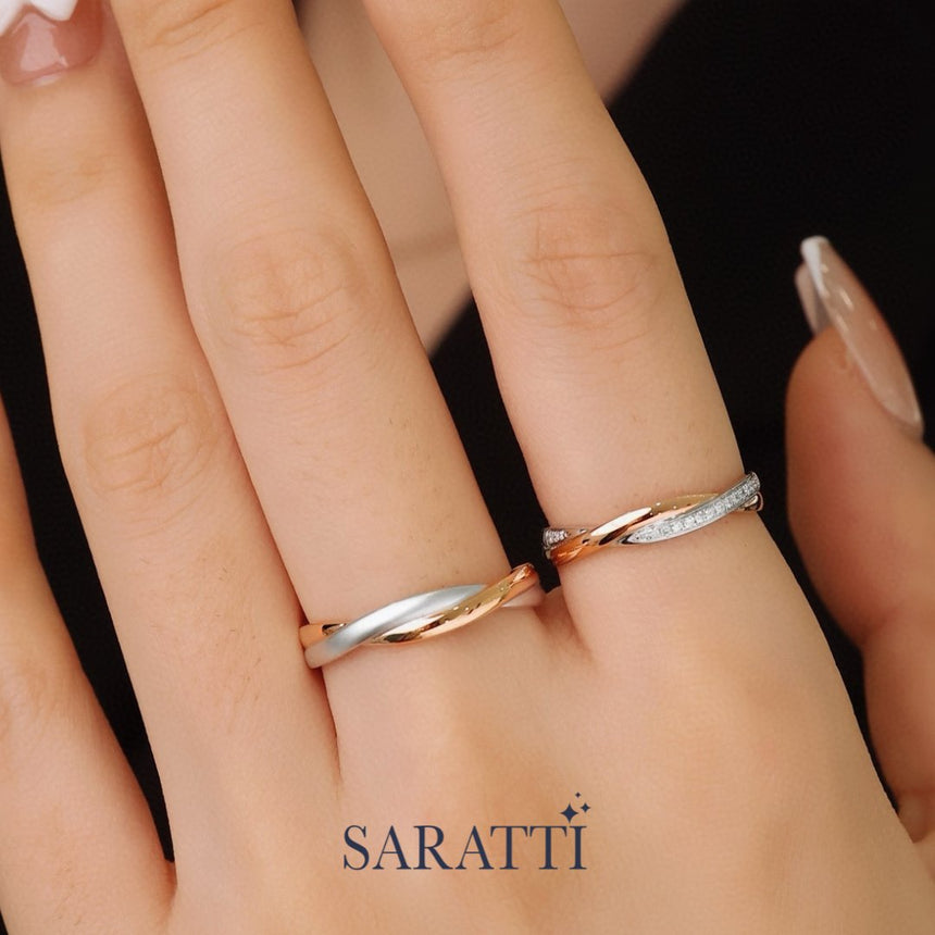 Matching Wedding Bands Diamond Infinity Wedding Ring in 18k Gold | SARATTI