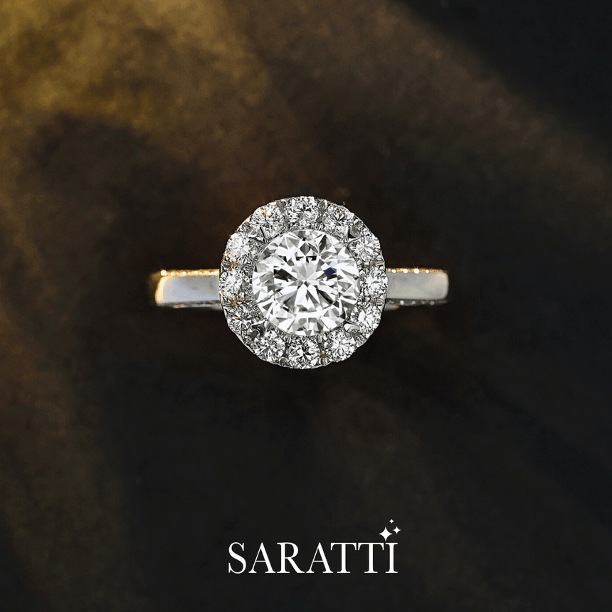 Trendy 18K white gold natural diamond engagement ring