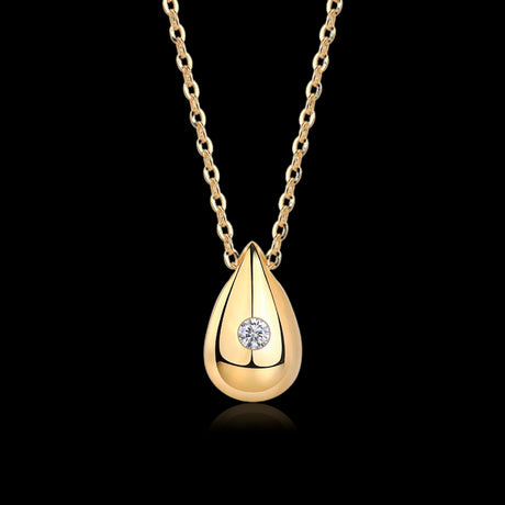 Golden Dawn: Luminous Moissanite Vermeil Teardrop Pendant
