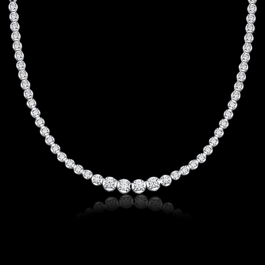 Luminous Arc: 1.4-Carat Moissanite Tennis Necklace