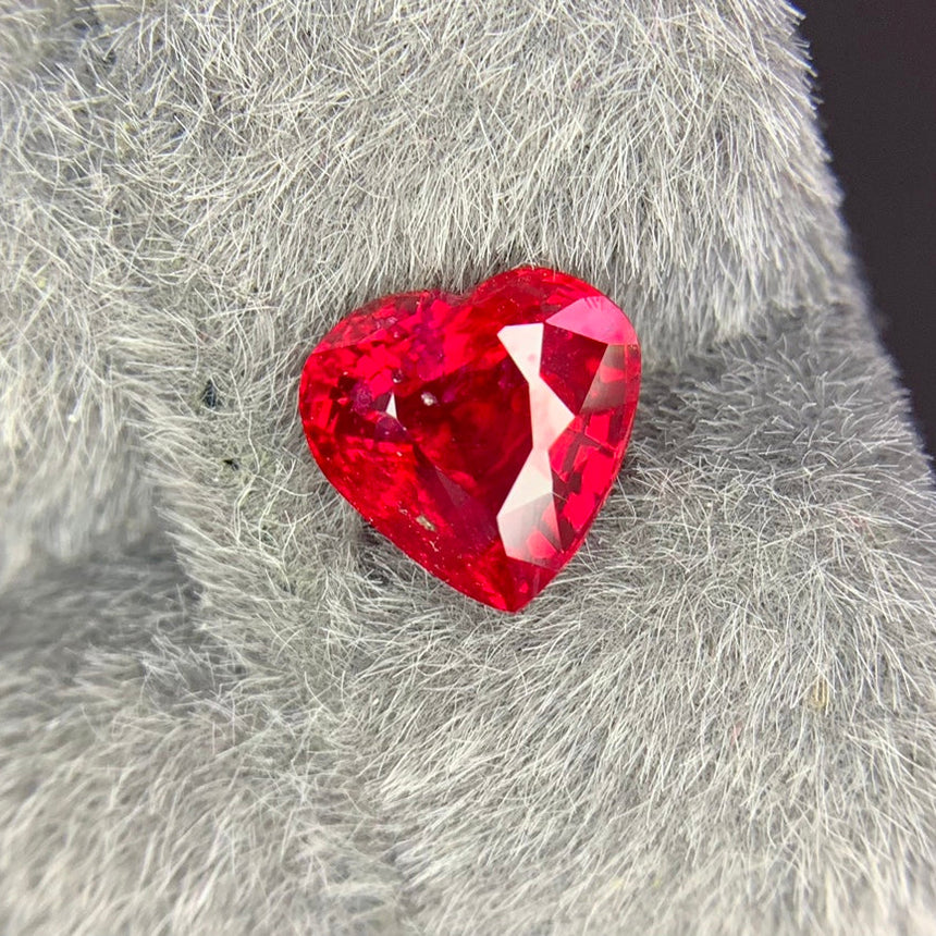 Mozambique GRS HEart Cut Ruby Gemstone | Saratti