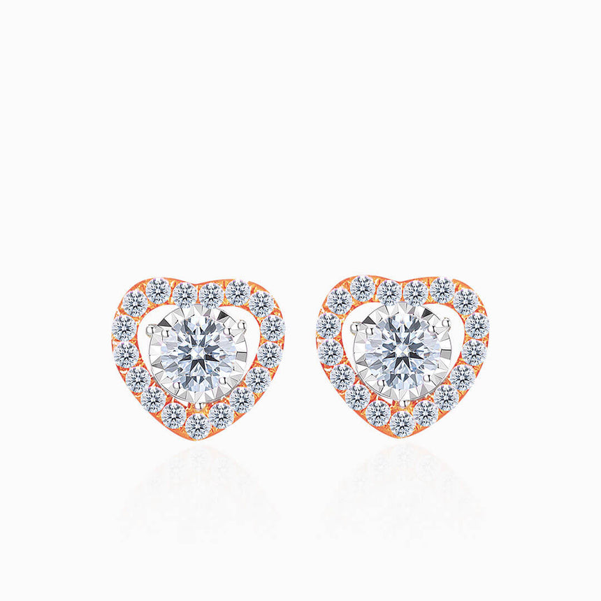 Small Diamond Halo Stud Earring| Saratti