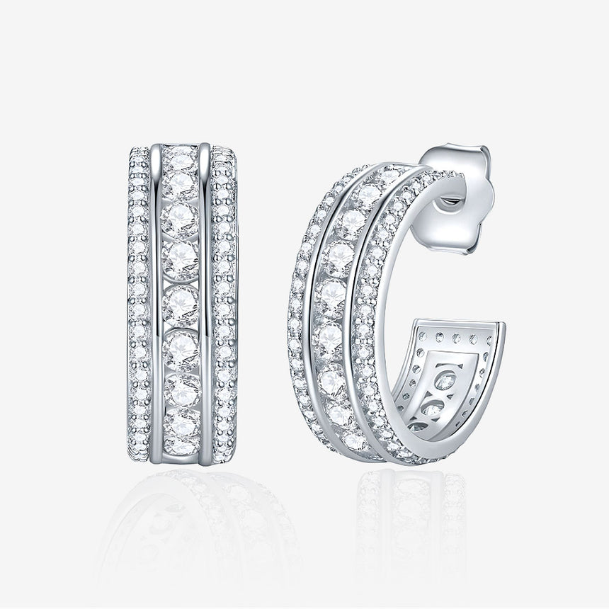 Lunar Paths Moissanite Hoop Earrings | Saratti Jewelry