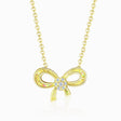 Yellow Gold Ribbon Design 18K Gold Diamond Drop Necklace | Saratti