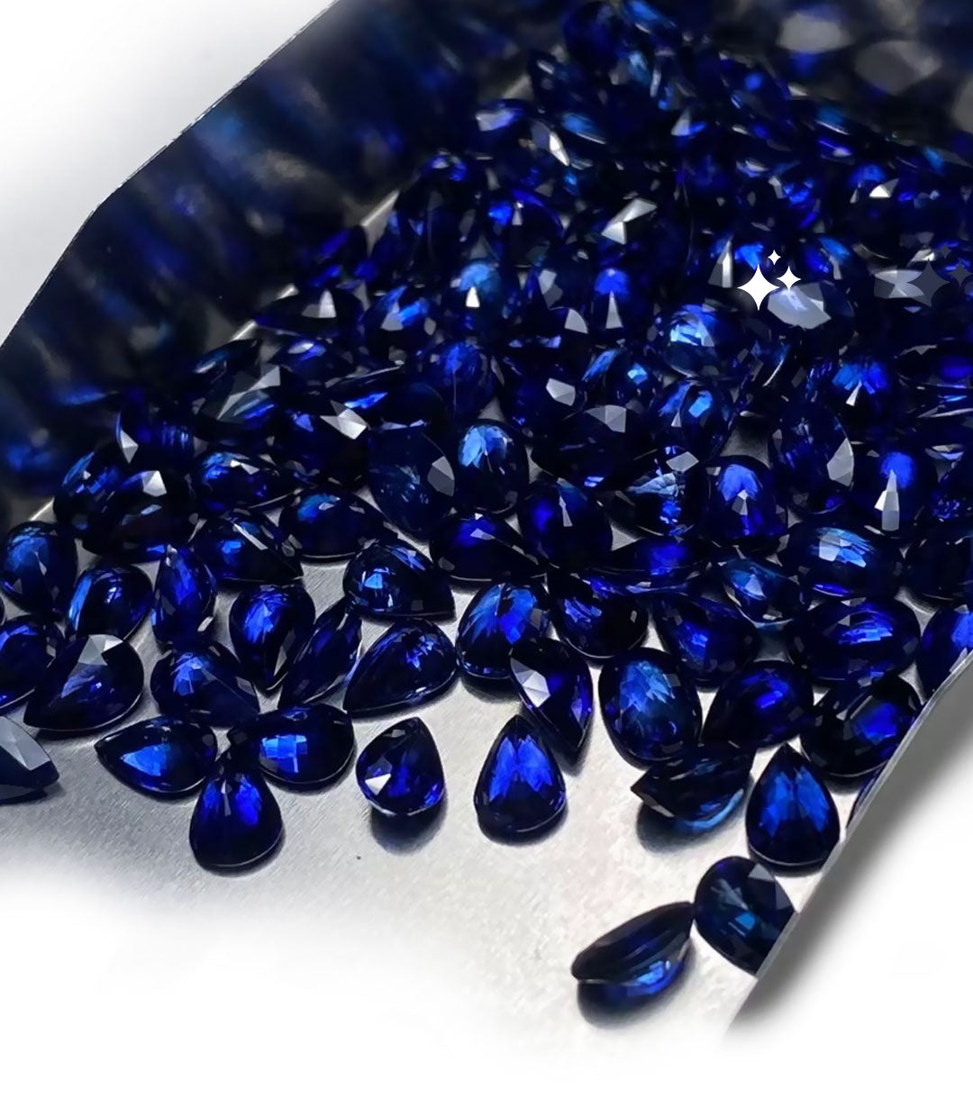 Natural sapphire centre stones selected by SARATTI