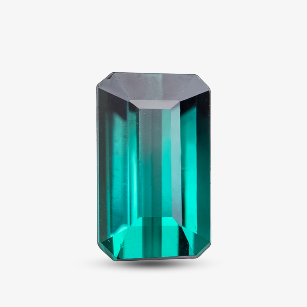 1.65 carats Emerald Cut Natural Blue Green Tourmaline Gemstone