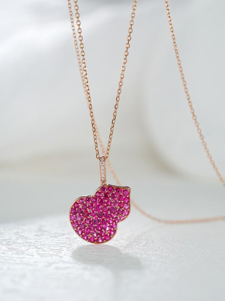 Ruby Apple Pendant Necklace