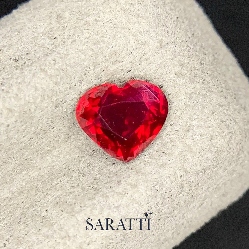 Natural 1.04 carat heart ruby vivid red tone | SARATTI