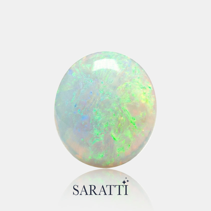 Natural 4.935 carat oval opal showing multicolor flashes | SARATTI