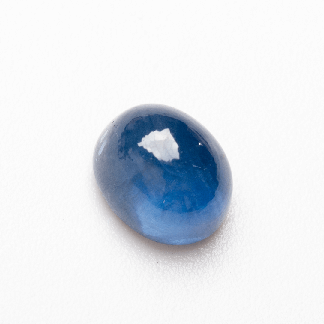 Natural 6x5mm oval blue sapphire cabochon loose stone | SARATTI