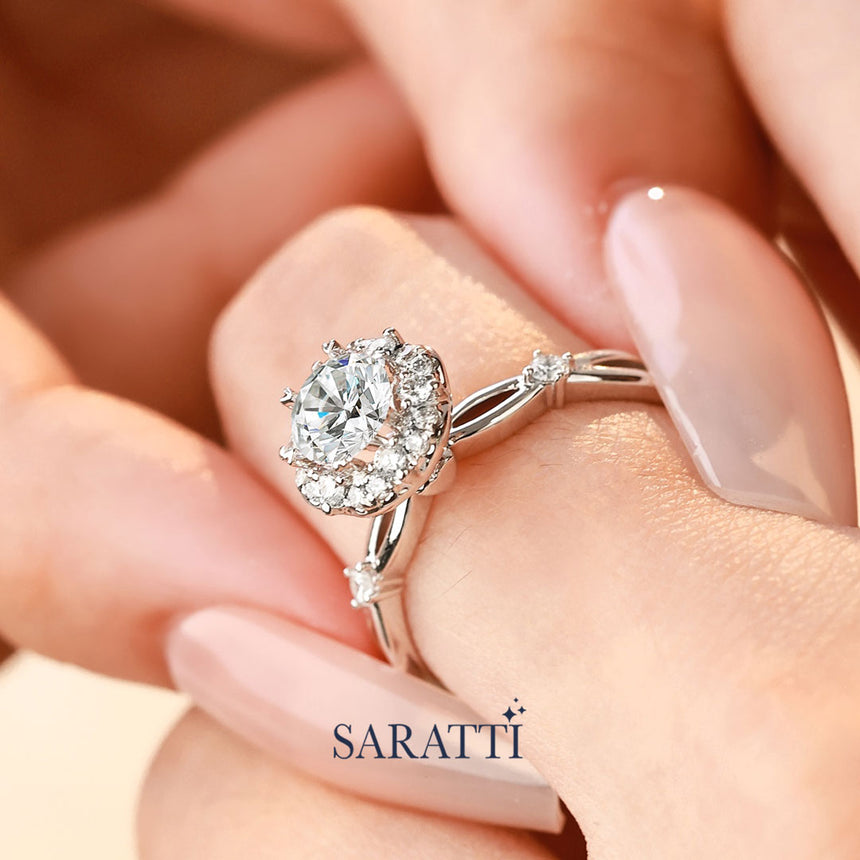 Natural Diamond Engagement Ring in Prong Setting | Saratti