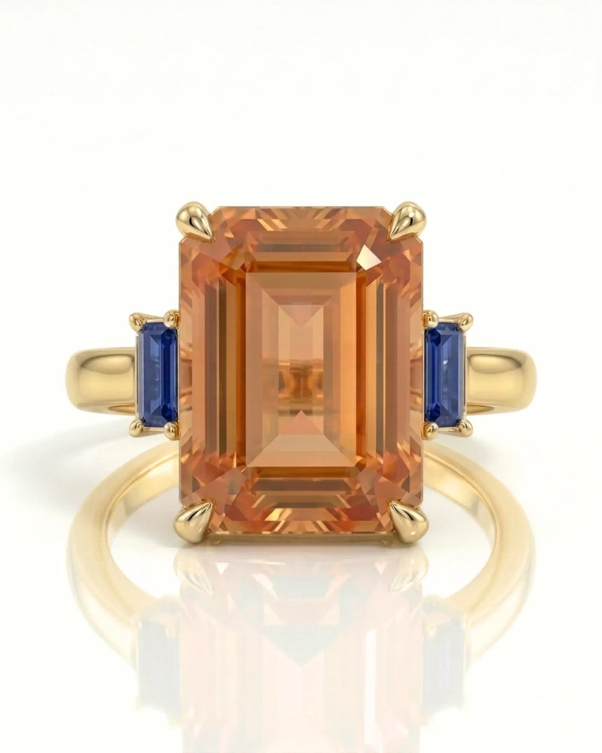 Natural Imperial Topaz setting-only ring in 14K yellow gold | SARATTI