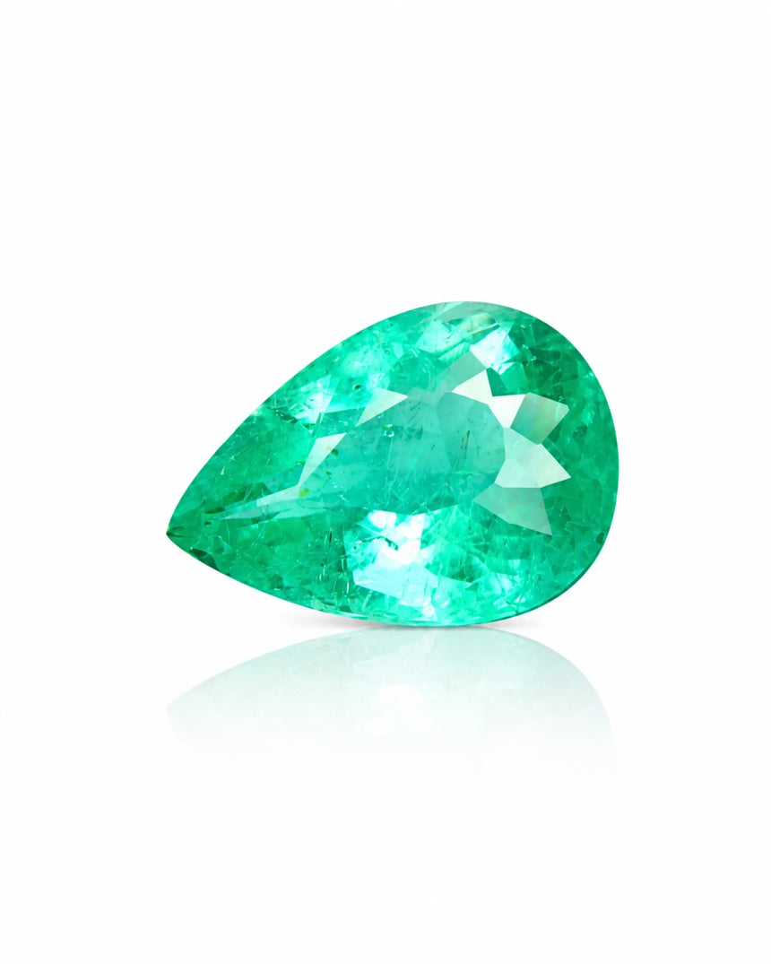 Natural Neon Greenish Blue Tourmaline loose gemstone close-up | SARATTI