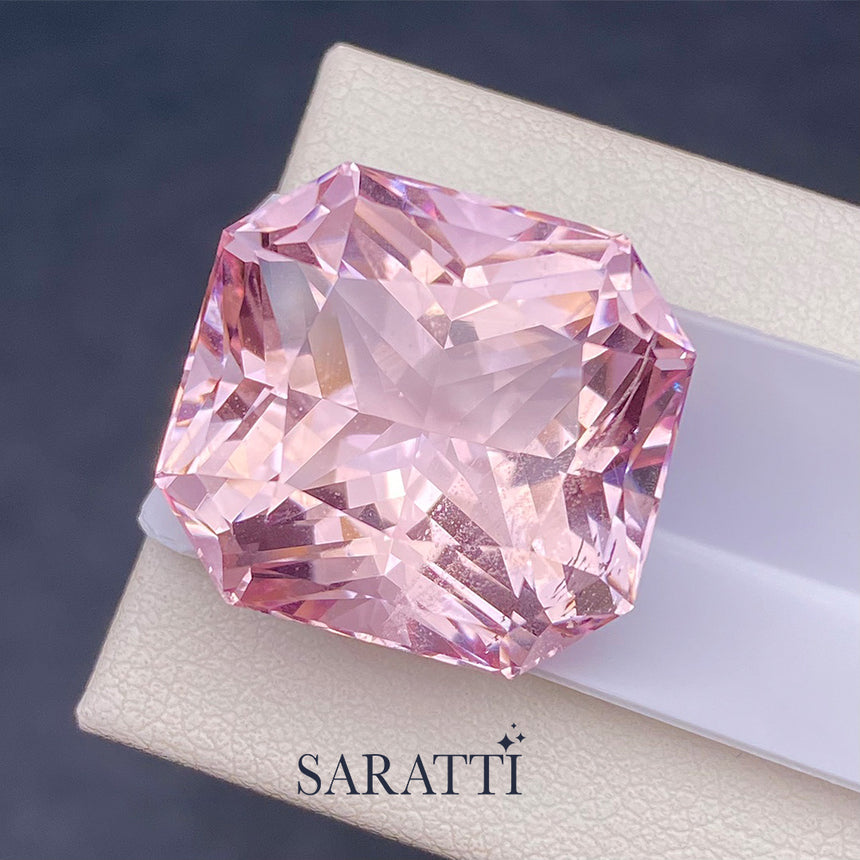 Natural Pink Morganite Loose Gemstone Close Up | SARATTI