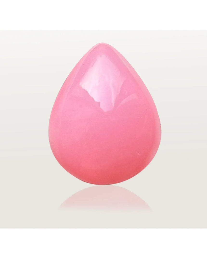 Natural Pink Opal pear cabochon with polished domed surface | SARATTI