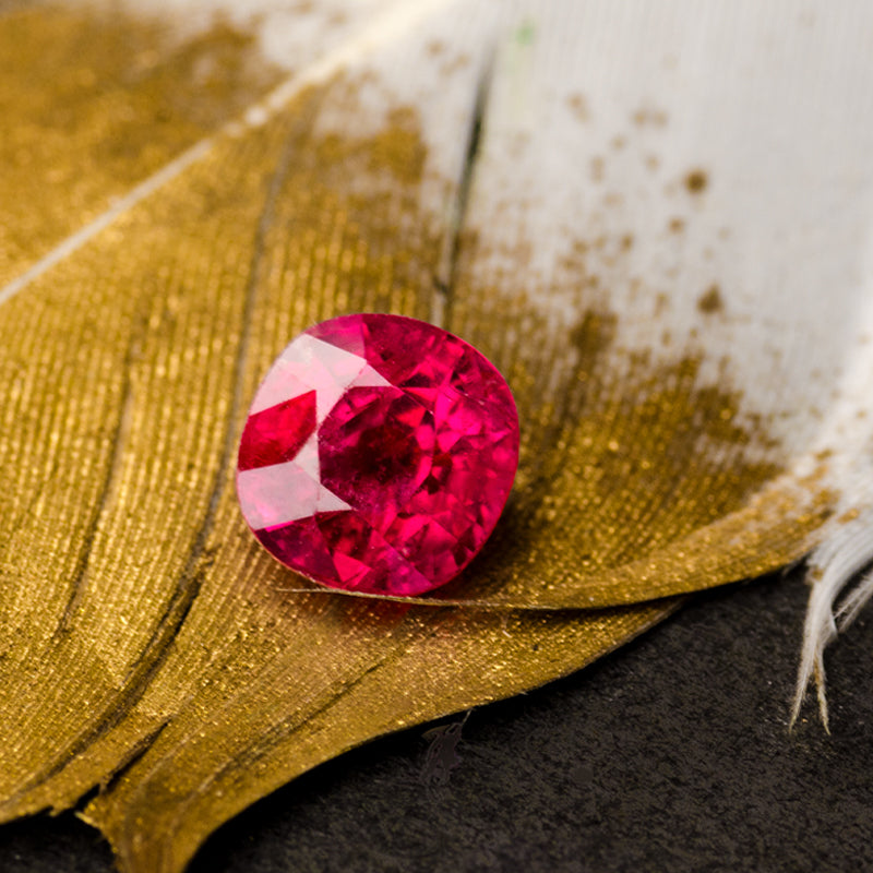 Natural Ruby Gemstone | Red Cushion Cut | Heated 1.81 Carats | Custom Jewelry | Modern Gem Jewelry