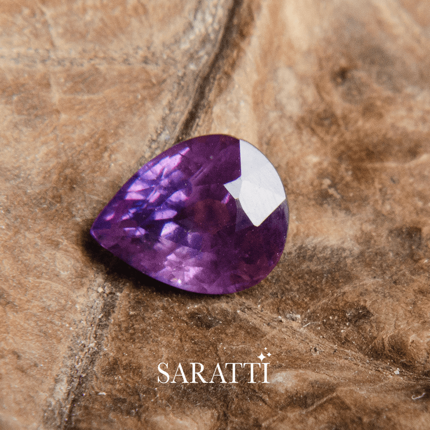 Natural Sapphire Gemstone in Pear Shape - SARATTI | 1.20 carats