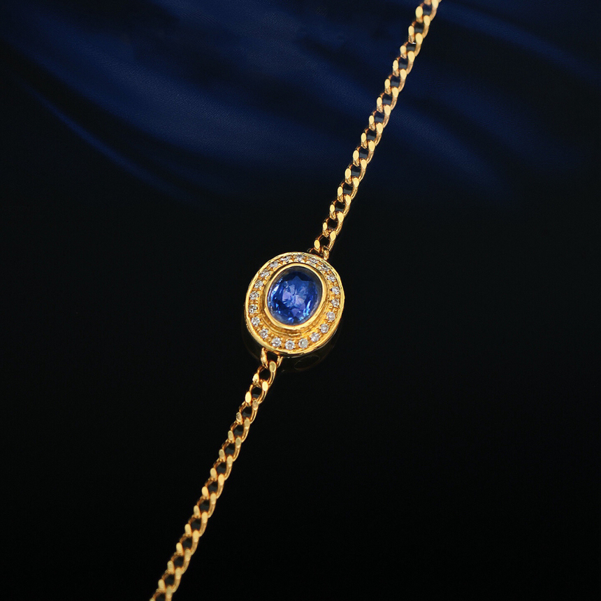 Natural Sapphire Halo Bracelet | SARATTI