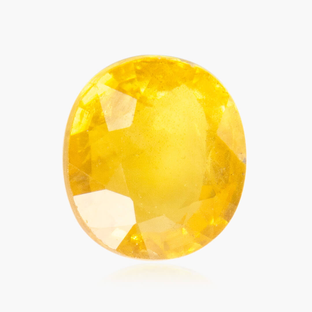 1.46 carats Fancy Yellow Natural Sapphire Gemstone | 6.7mm × 6.2 mm | Oval