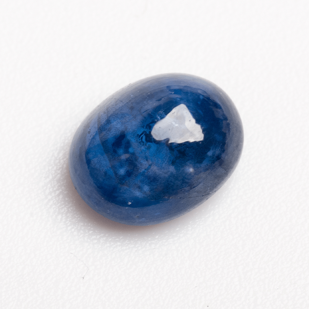 Natural deep blue sapphire cabochon for custom jewelry design