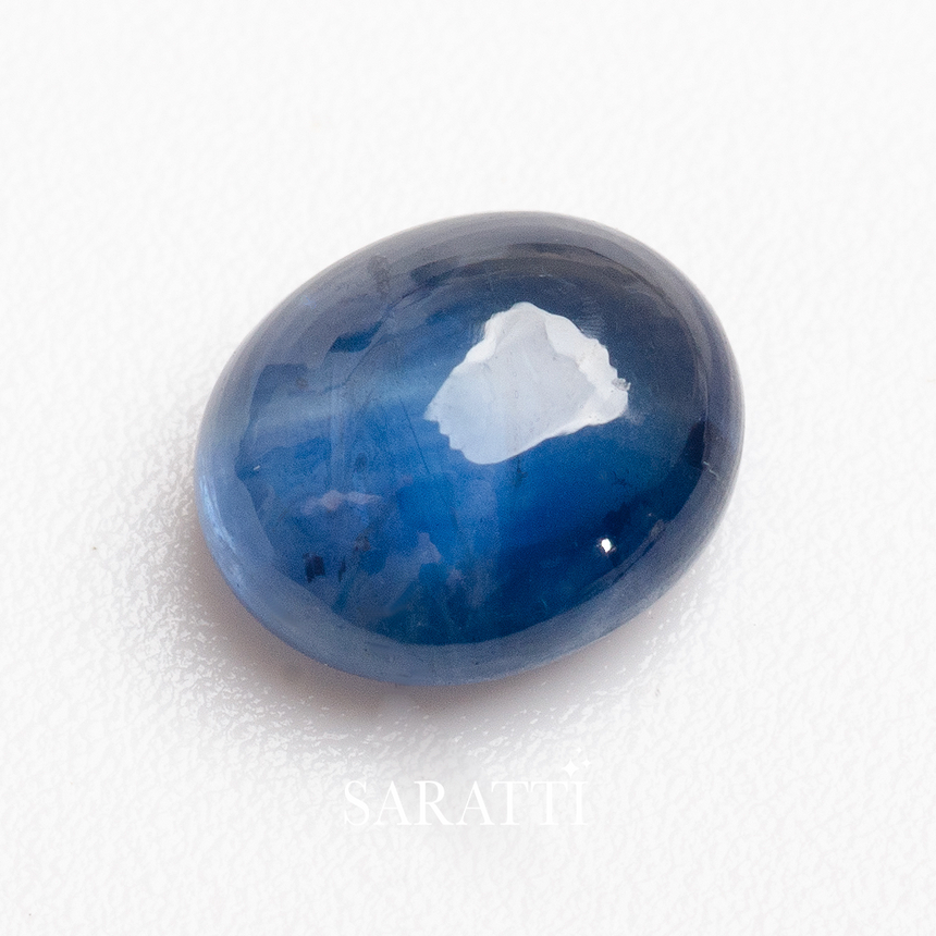 Natural oval sapphire cabochon 5.8x5mm polished dome cut | SARATTI