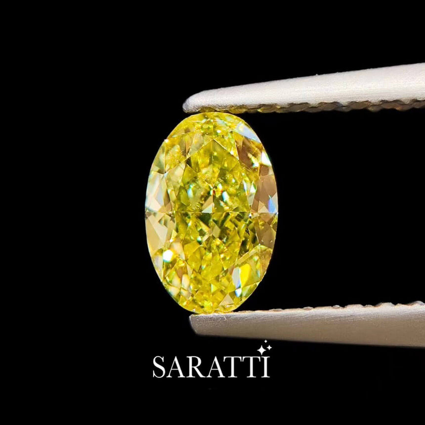 natural oval fancy yellow diamond