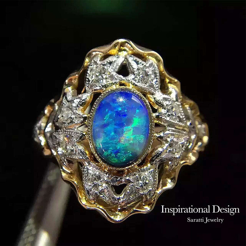 Vintage Inspired Opal Ring | Saratti Jewelry
