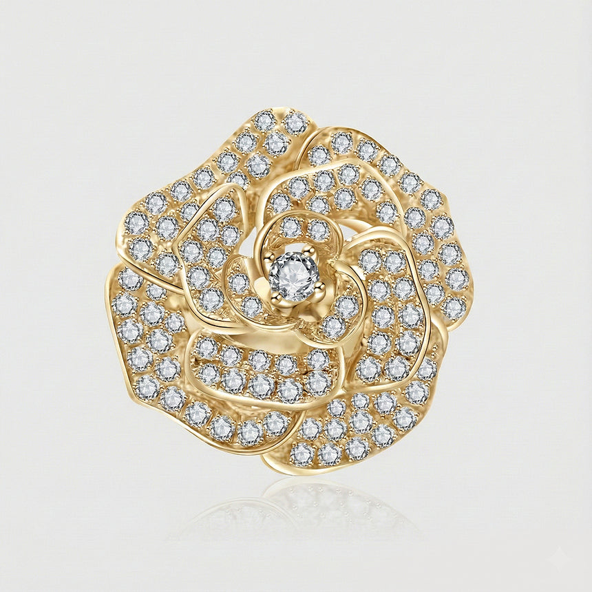 Art Deco Wedding Band & Natural Diamonds Cocktail Ring