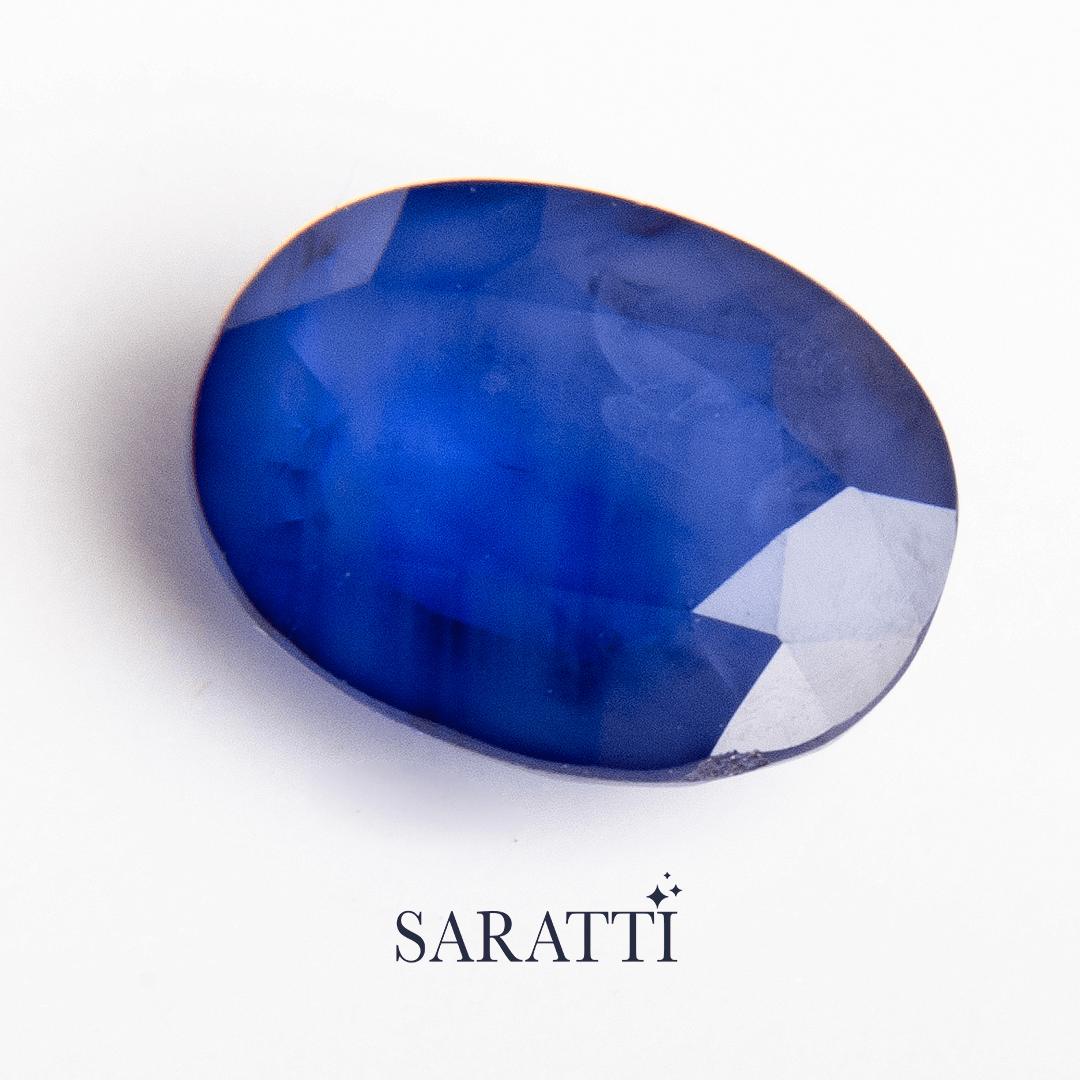 Oval Genuine Sapphire Gemstone in Blue Color - SARATTI