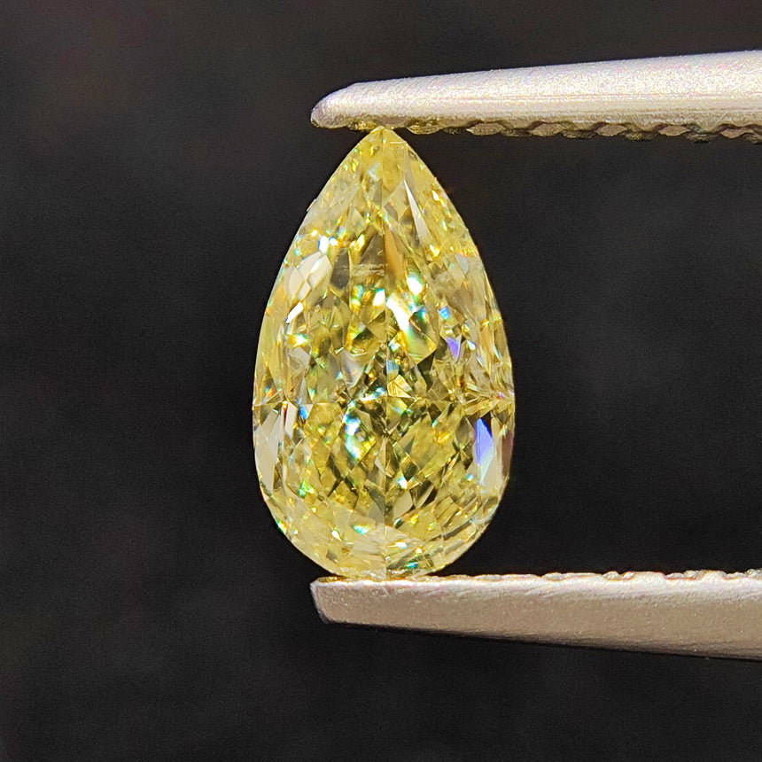 Pear Cut Natural Fancy Yellow Diamond | Saratti