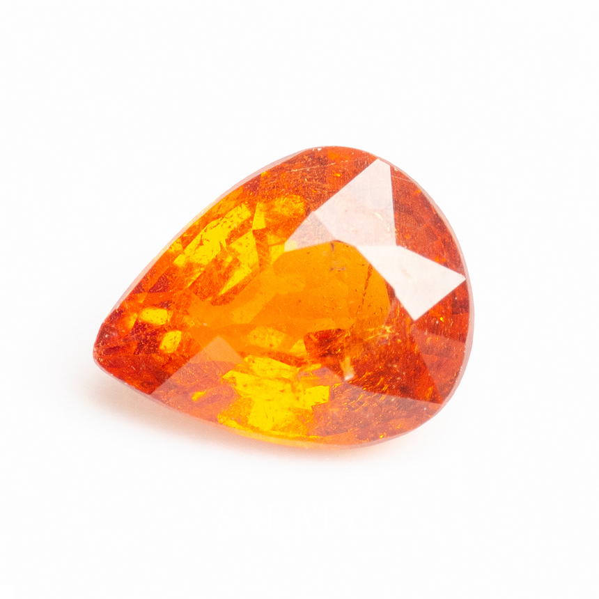 Pear Cut Fanta Garnet Gemstone - SARATTI - 0.87 carats