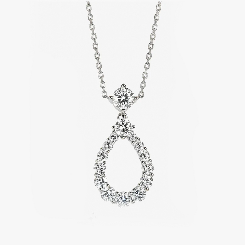 Cascade d’Éclat — Lab Diamond Necklace · Earrings