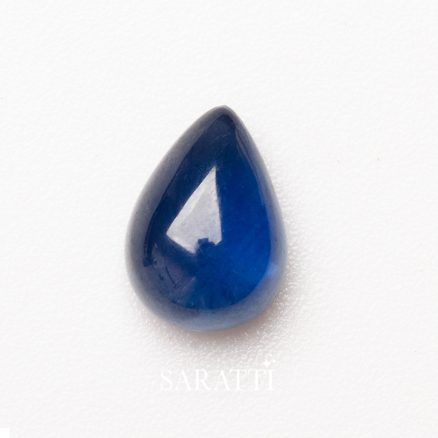 Pear Shape Cabochon Sapphire Blue Gemstone | SARATTI