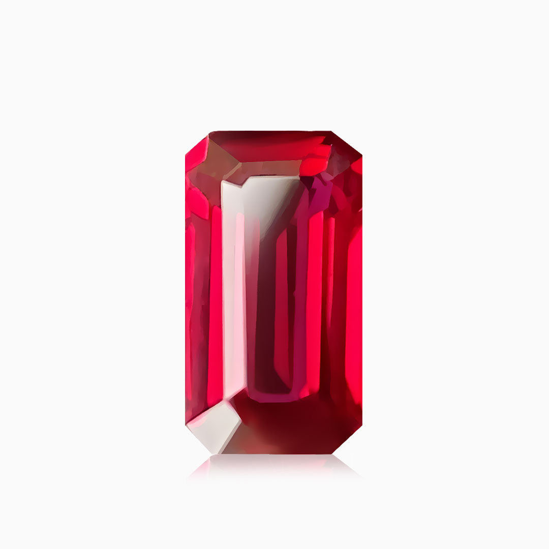 1.14 carats Octagonal Vivid Red Ruby Gemstone - GRS Certified | Unheated