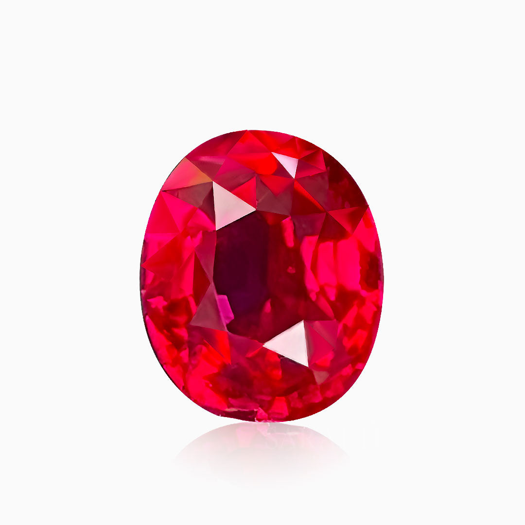 Madagascar Unheated Ruby 1.57 carats Oval Cut Ruby Gemstone - AIGS