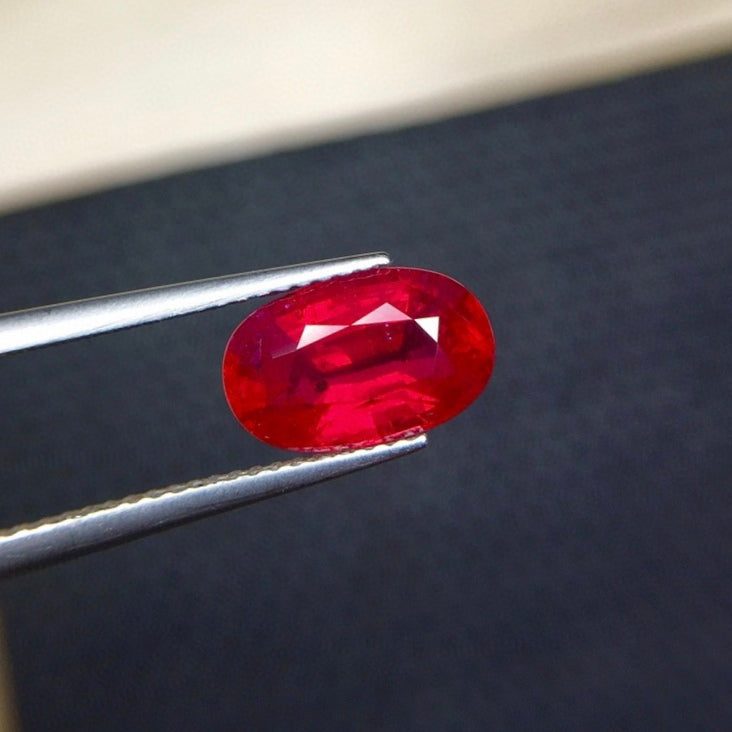 3.07-carat Oval Cut Pigeon Blood Red Natural Ruby | Unheated | GRS Certified