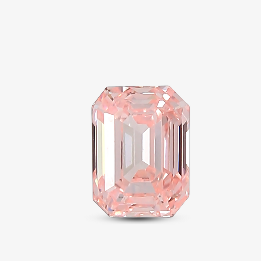 0.97 carats Emerald Cut Fancy Intense Pink Natural Diamond (Treated)