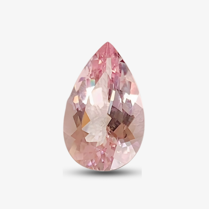 6.84 Carat Pear Cut Natural Morganite