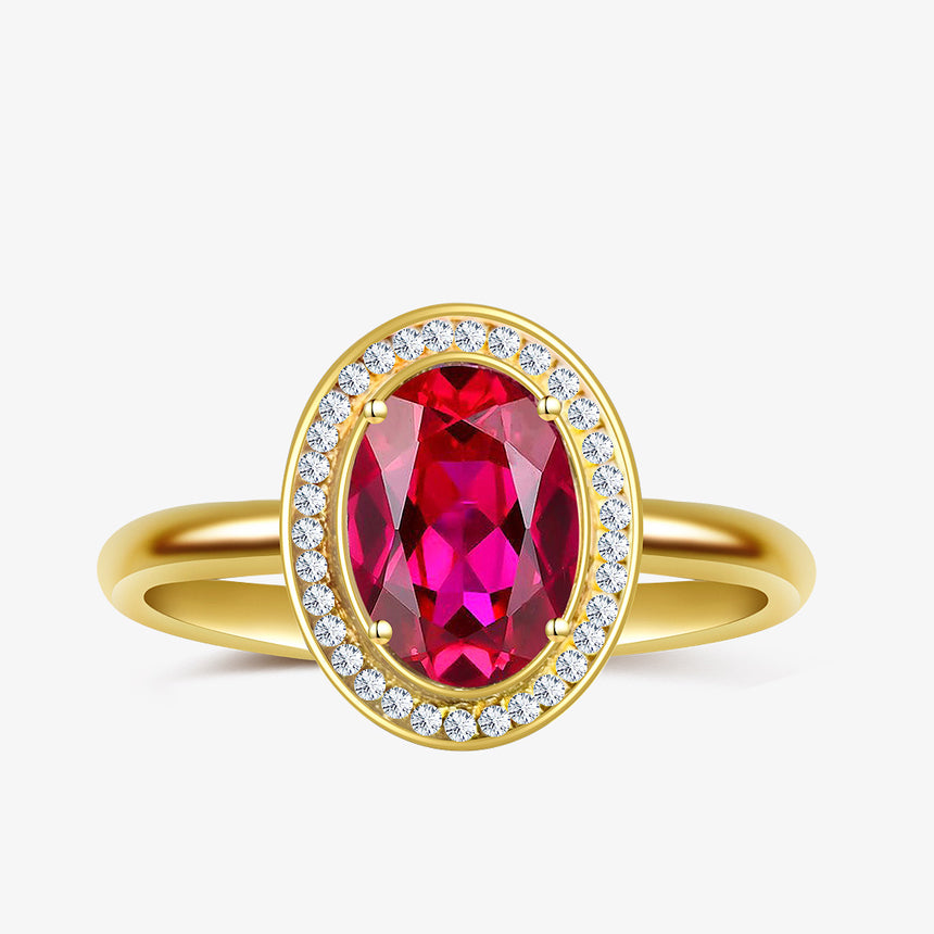 Pink Tourmaline Anniversary Ring in 18K Gold | SARATTI