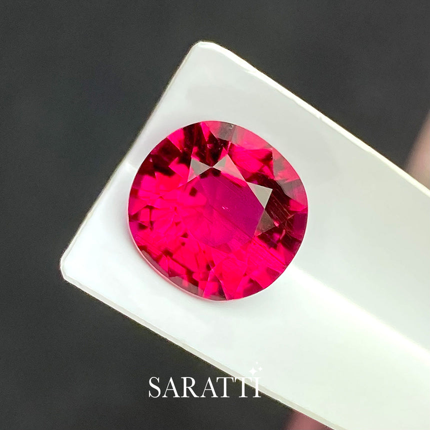 Pinkish Red Tourmaline Oval Gemstone | SARATTI